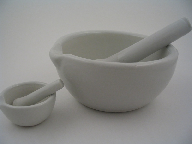 Mortar and Pestle See table below Trajan Scientific and Medical